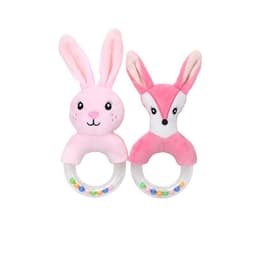 image-Cute creative cartoon rabbit fox sheep hand ring hand bell baby plush toy manufacturers spot wholesale