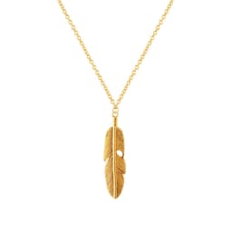 image-European and American cross-border bohemian style vintage element clavicle chain feather tassel shape jewelry necklace XL264