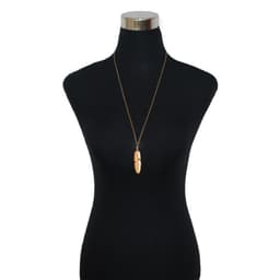 image-European and American cross-border bohemian style vintage element clavicle chain feather tassel shape jewelry necklace XL264