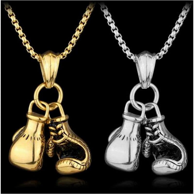 image-European and American fashion creative Stallone boxing gloves necklace domineering personality men's fitness sports accessories