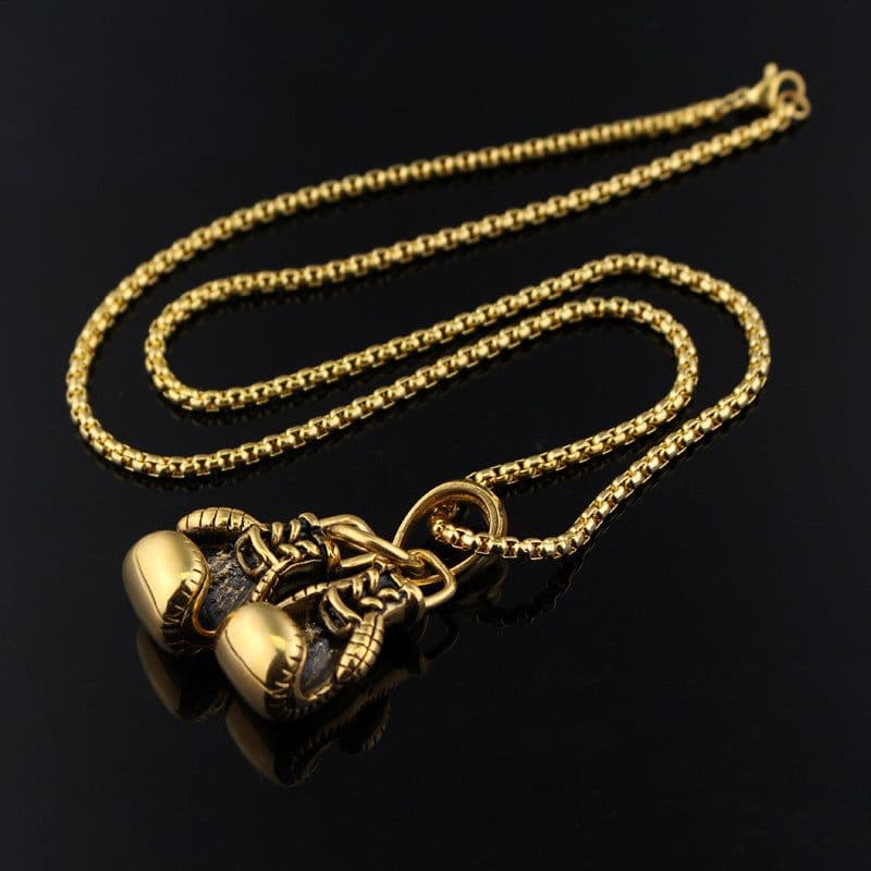 image-European and American fashion creative Stallone boxing gloves necklace domineering personality men's fitness sports accessories