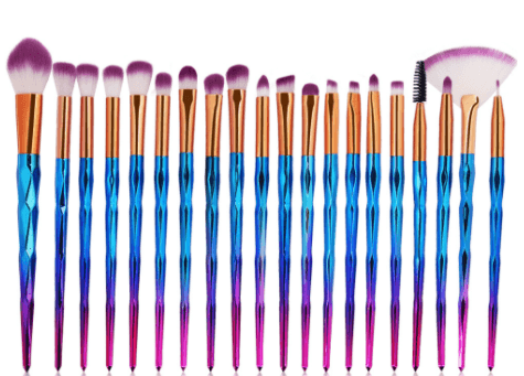 image-Cross-border popular MAANGE 20 diamond makeup brushes full set of beauty tools animal eyebrow brush MOQ=10 pcs