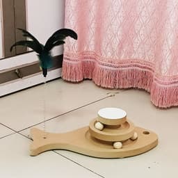 image-Cat Toys From Solid Wood Cat Turntable Bite-resistant Funny Cat Stick Cat Supplies