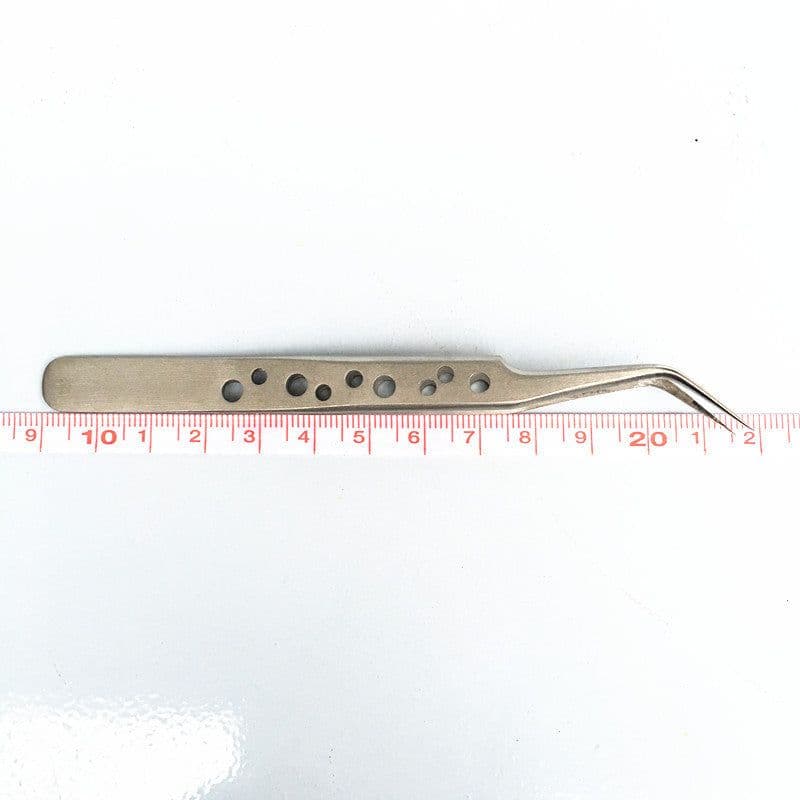 image-LAIWANG 9-hole precision tweezers, matte, bright tip 1.5MM nail tweezers