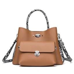 image-Two Pieces Snake Pattern Strap Messenger Bag