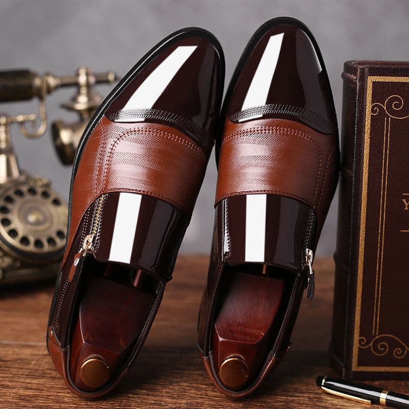 image-2019 new large size men's business suit leather shoes pointed toe men's shoes one pedal casual lazy shoes one drop shipping