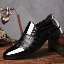 image-2019 new large size men's business suit leather shoes pointed toe men's shoes one pedal casual lazy shoes one drop shipping