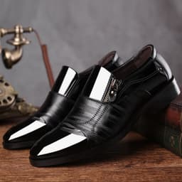 image-2019 new large size men's business suit leather shoes pointed toe men's shoes one pedal casual lazy shoes one drop shipping