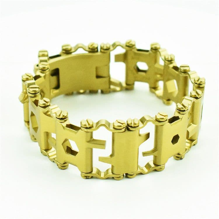 image-Stainless Steel Multi-Function Bracelet Wearable Outdoor Survival Bracelet Screwdriver Tool Creative Bracelet