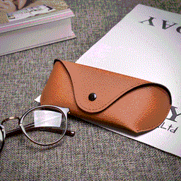 image-Soft bag glasses leather men's leather myopia folding glasses box sunglasses glasses frame storage box sunglasses
