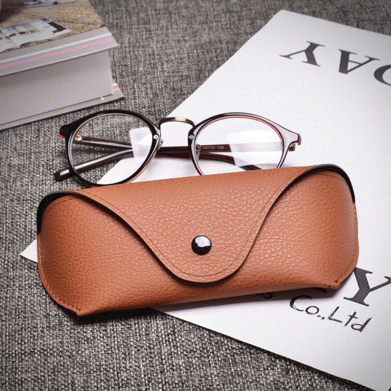 image-Soft bag glasses leather men's leather myopia folding glasses box sunglasses glasses frame storage box sunglasses