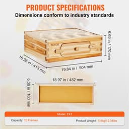image-VEVOR Bee Hive Medium Box Starter Kit, 100% Beeswax Coated Natural Cedar Wood, Langstroth Beehive Kit with 10 Frames and Foundations, Transparent Acrylic Bee Windows for Beginners and Pro Beekeepers