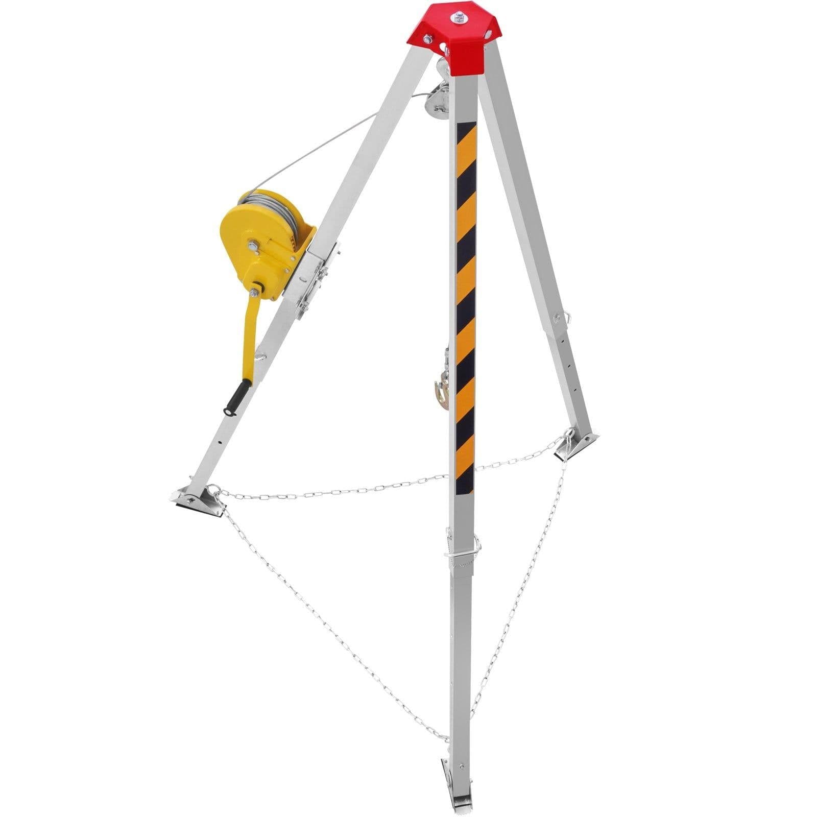 image-VEVOR Confined Space Rescue Tripod Kit - 8' Legs, 2600 lbs Winch