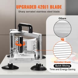 image-VEVOR Commercial Tomato Slicer - 3/16" Stainless Steel Manual