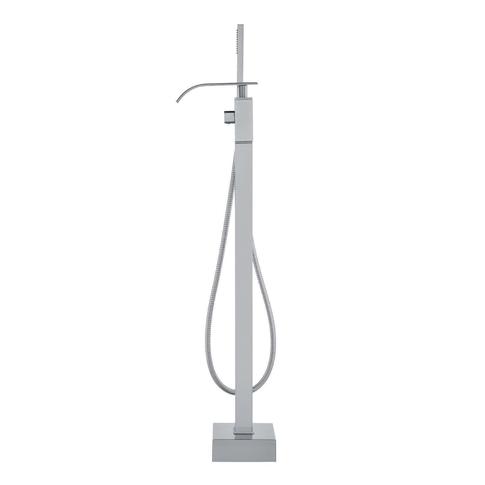 image-VEVOR Freestanding Bathtub Faucet, Floor Mount, Freestanding Tub Filler, Shower Mixer Taps, Two Water Modes, 360° Swivel Spout, for Bathing & Showering Pet Bathing Cleaning Drains Toilet Flushing