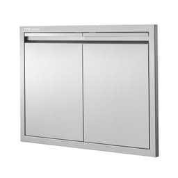 image-VEVOR BBQ Access Door, 30W x 21H Inch Double Outdoor Kitchen Door, Stainless Steel Flush Mount Door, Wall Vertical Door with Recessed Handles , for BBQ Island, Grilling Station, Outside Cabinet
