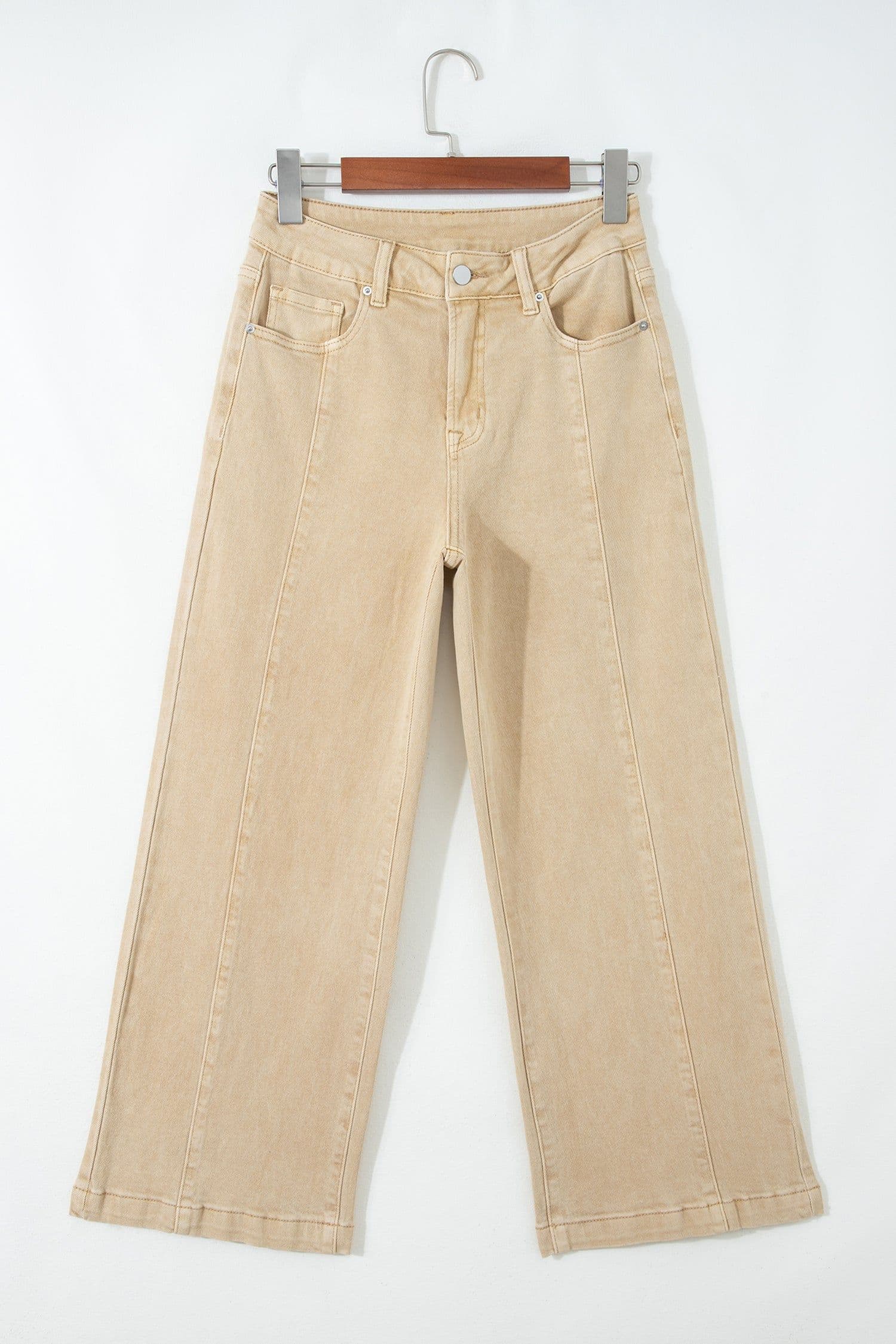 image-Apricot Wide Leg Cropped Jeans - Seamed