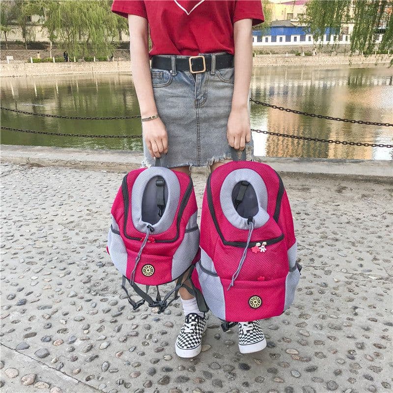 image-Pet backpack dog shoulder bag chest bag out portable travel breathable dog bag pet supplies backpack