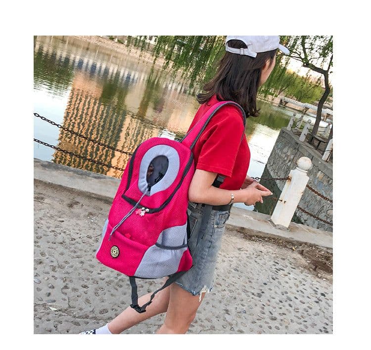image-Pet backpack dog shoulder bag chest bag out portable travel breathable dog bag pet supplies backpack