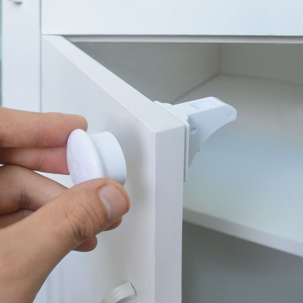 image-Children's invisible safety lock Baby drawer cabinet door safety lock Amazon wish hot sale magnetic lock magic lock