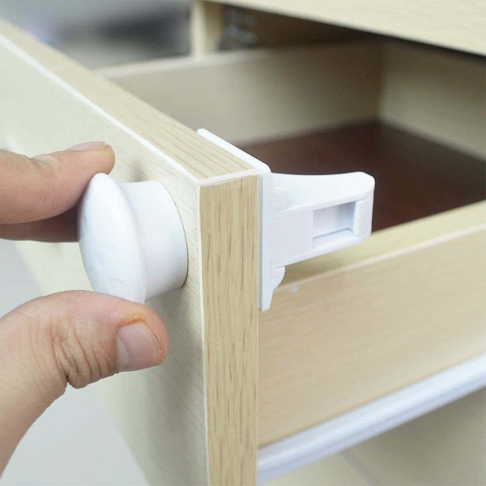 image-Children's invisible safety lock Baby drawer cabinet door safety lock Amazon wish hot sale magnetic lock magic lock