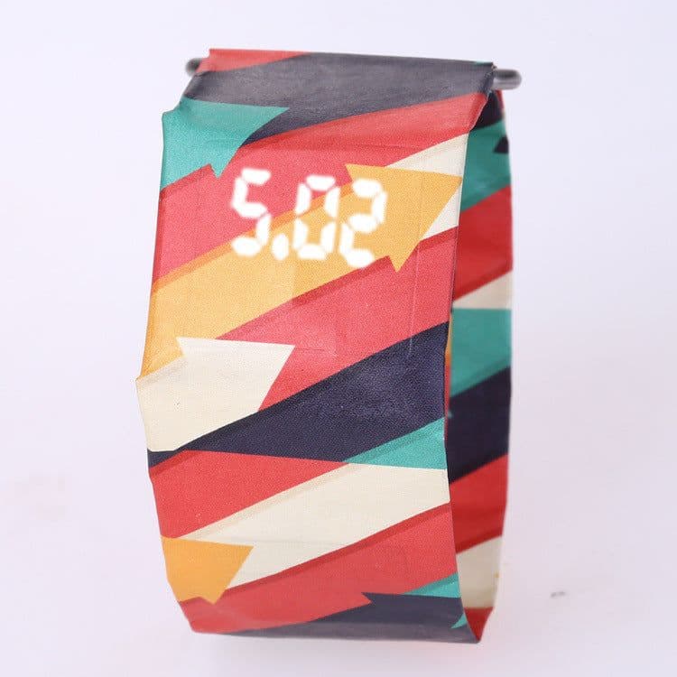 image-New style paper watch LED white light creative men and women cajiso black technology vibrato 36 colors optional spot wholesale