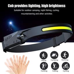 image-COB LED Induction Riding Headlamp Flashlight USB Rechargeable Waterproof Camping Headlight With All Perspectives Hunting Light