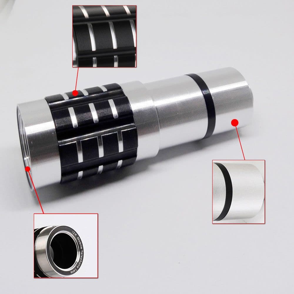 image-12 times telescopic lens universal collar clip cell phone accessories 12X high-definition outdoor filming long coke