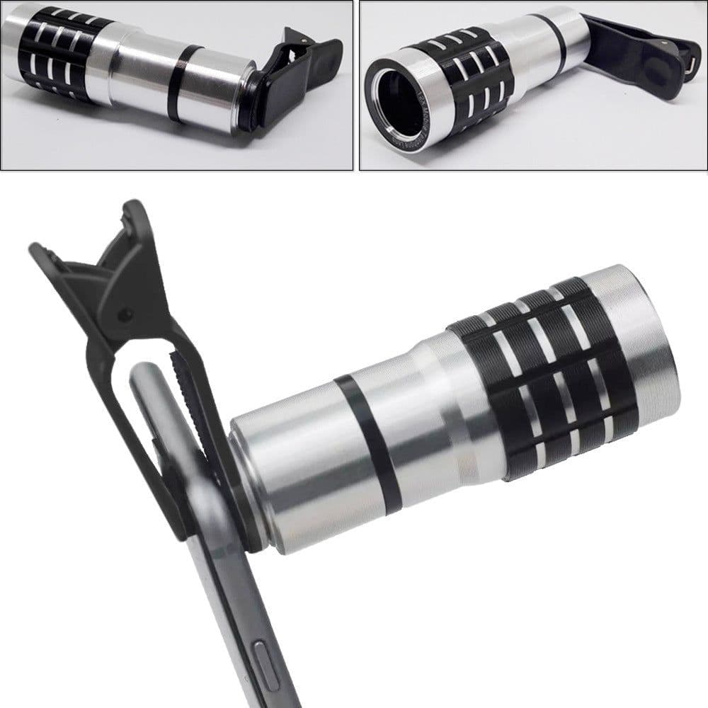 image-12 times telescopic lens universal collar clip cell phone accessories 12X high-definition outdoor filming long coke