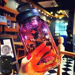 image-Starry sky water cup gradient color cup girl student mouth cup