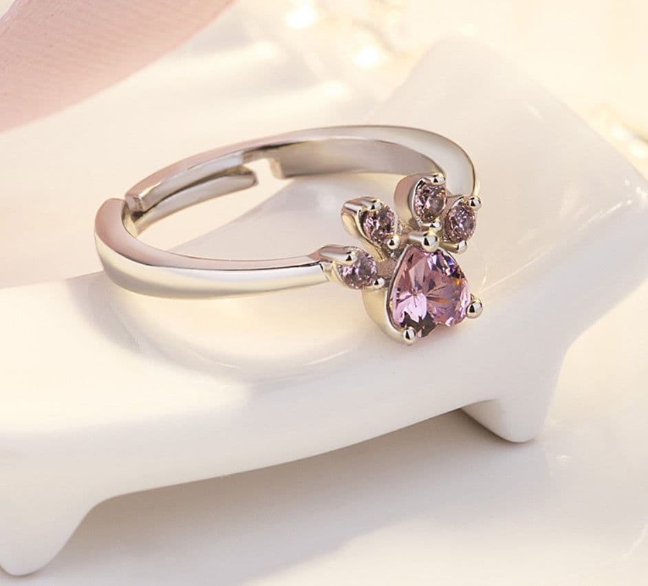 image-New Cat Bear Dog Paw Ring for Women Jewelry Sets