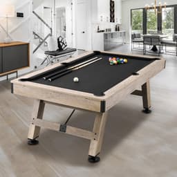 image-VEVOR Billiards Table, 7 ft Pool Table, Adjust Legs Stable Billiards Table, Pool Table Set Includes Balls, Cues, Chalks and Brush, Wood Color with Black Cloth, Perfect for Family Game Room Kids Adults