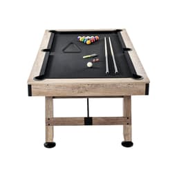 image-VEVOR Billiards Table, 7 ft Pool Table, Adjust Legs Stable Billiards Table, Pool Table Set Includes Balls, Cues, Chalks and Brush, Wood Color with Black Cloth, Perfect for Family Game Room Kids Adults