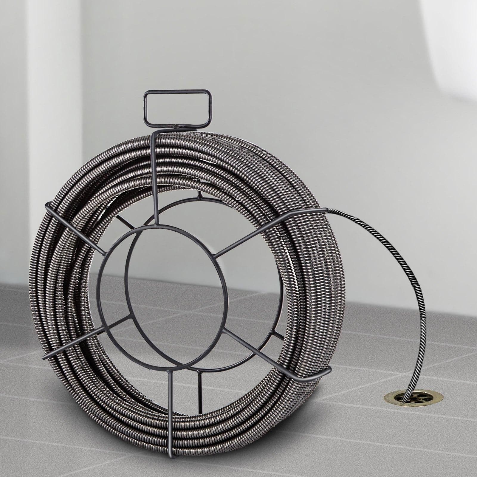 image-VEVOR Drain Cleaning Cable 100 Feet x 1/2 Inch Solid Core Cable Sewer Cable Drain Auger Cable Cleaner Snake Clog Pipe Drain Cleaning Cable Sewer Drain Auger Snake Pipe