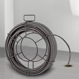 image-VEVOR Drain Cleaning Cable 100 FT x 3/8 Inch, Solid Core Steel Sewer Cable with 4 Cutter for 2" to 4" Pipes, Sewer Auger Cleaner Cable for Sink, Floor Drain, Toilet