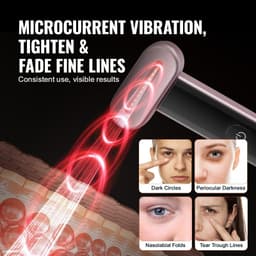 image-VEVOR Red Light Therapy Wand for Face, 7-Color LED Facial Wand Red Light Therapy Device with Heatig Therapy| Microcurrent Vibrating Massage, Portable LED Beauty Wand for Face, Neck