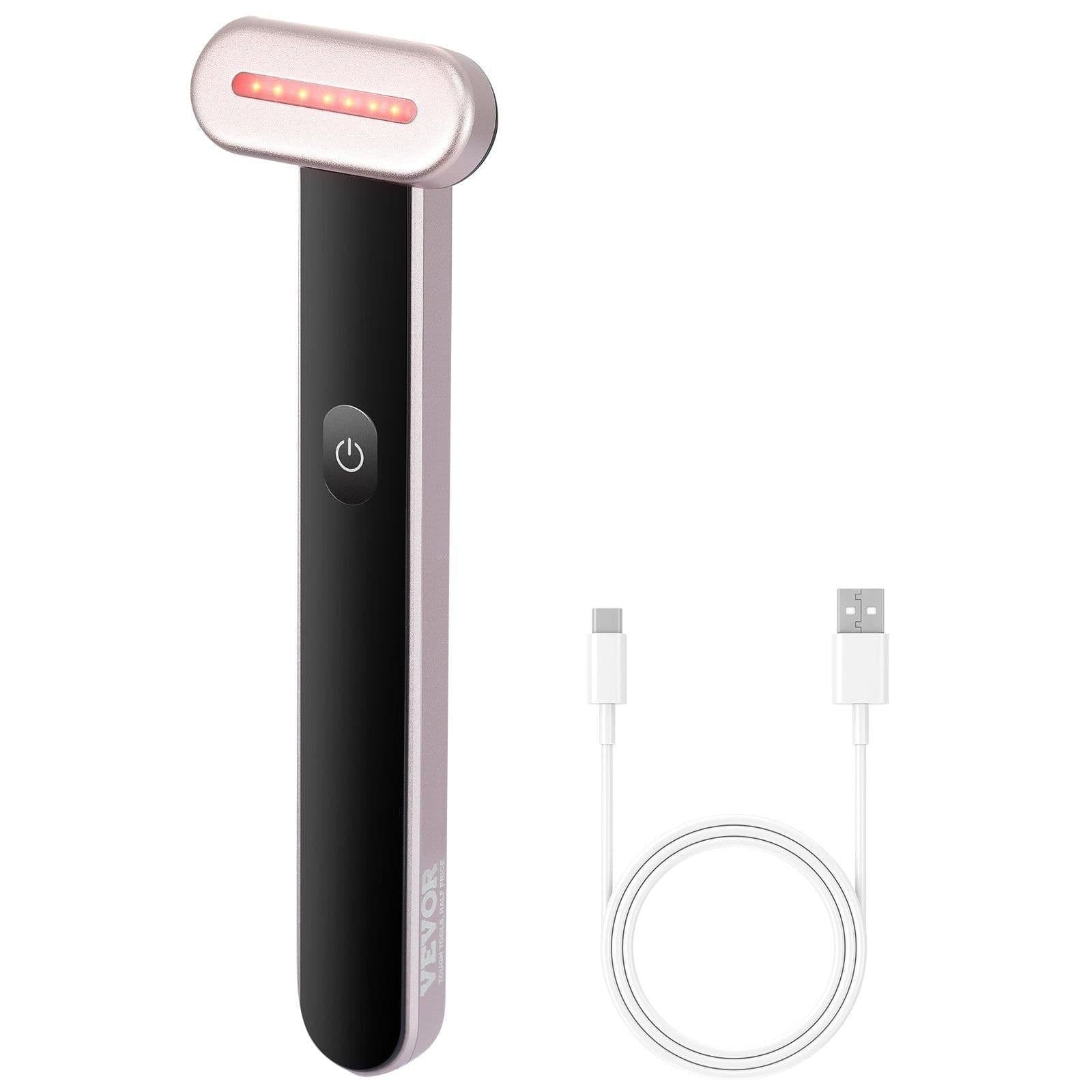 image-VEVOR Red Light Therapy Wand for Face, 7-Color LED Facial Wand Red Light Therapy Device with Heatig Therapy| Microcurrent Vibrating Massage, Portable LED Beauty Wand for Face, Neck