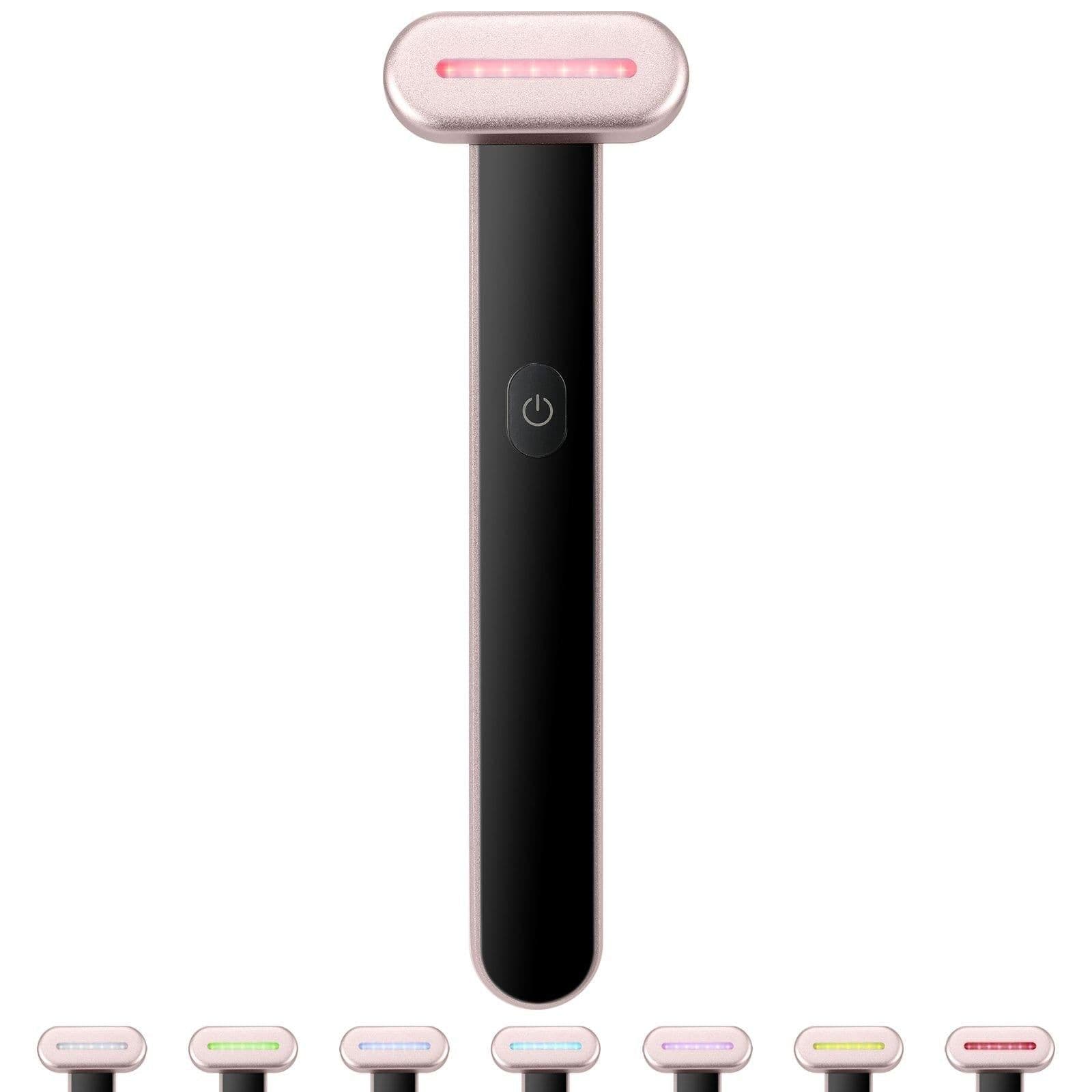 image-VEVOR Red Light Therapy Wand for Face, 7-Color LED Facial Wand Red Light Therapy Device with Heatig Therapy| Microcurrent Vibrating Massage, Portable LED Beauty Wand for Face, Neck