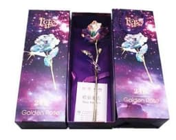 image-24K Luminous Color Gold Rose Flower Set