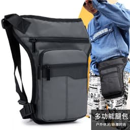 image-New outdoor riding leg bag Men's and women's sports waist bag fashion casual shoulder messenger bag Korean version of the trend chest bag