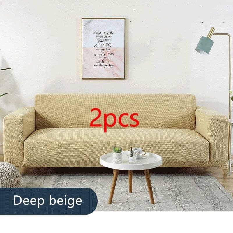 image-Waterproof Polar Fleece Solid Color Bomb Cover Sofa Slipcover Corner Case For Living Room 1 2 3 4 Seat