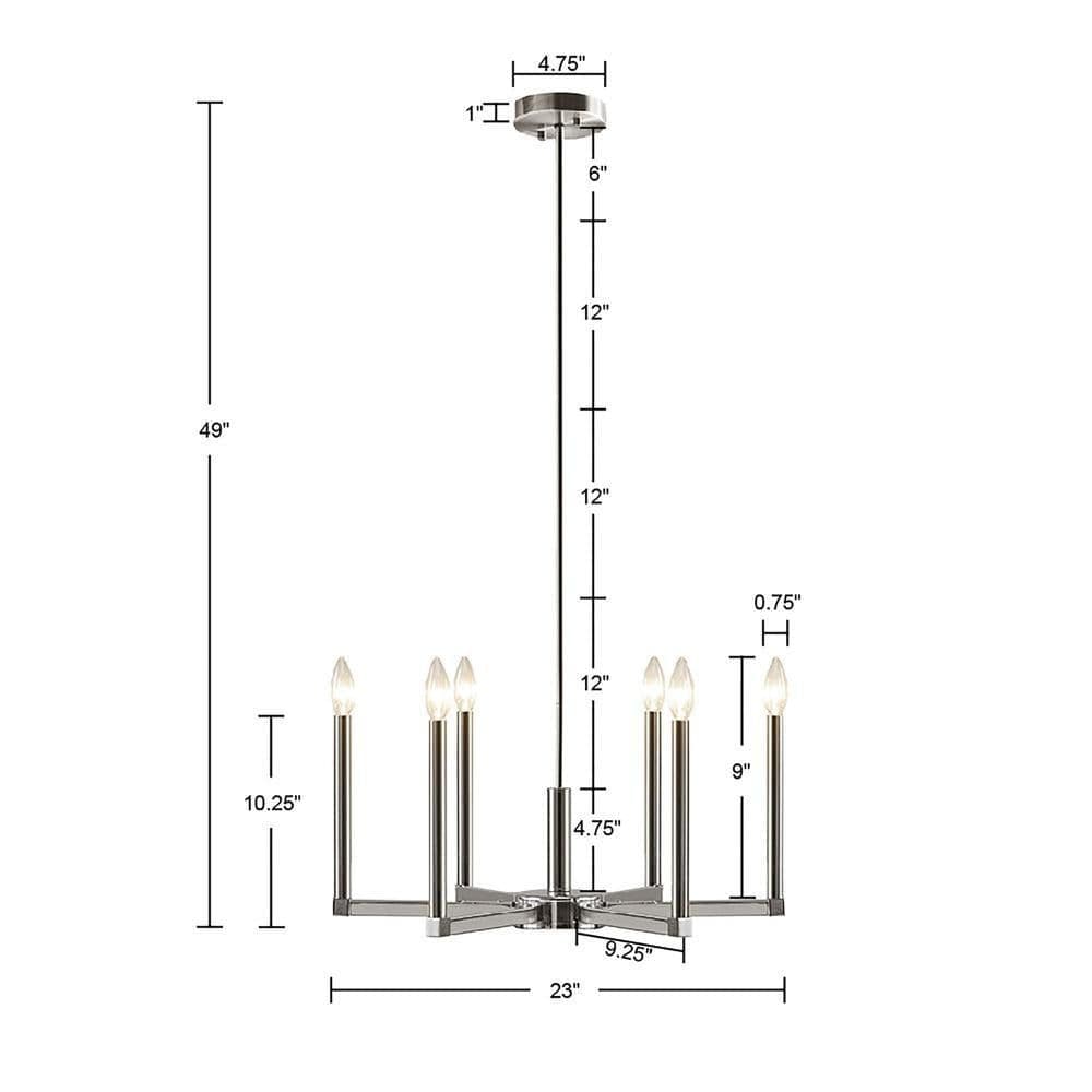 image-6-Light Contemporary Candelabra Styled Chandelier