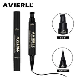 image-Wish cross-border makeup double head seal eyeliner pen triangle seal eyeliner 2 and 1 waterproof eyeliner pen new style