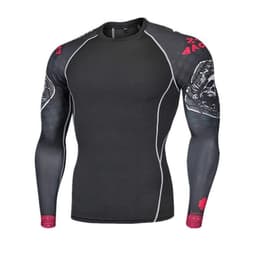 image-Digital printing tights stretch quick-drying breathable bottoming tops fall/winter cycling football basketball sports fitness clothes