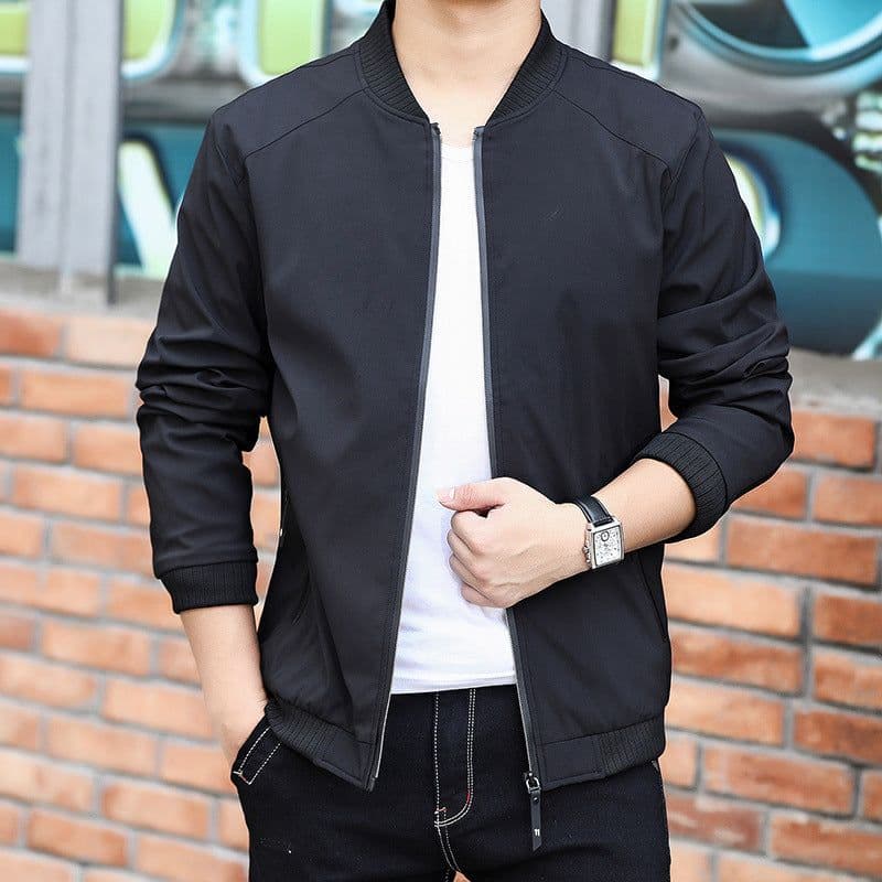 image-Cross-border special supply for spring men's jackets, loose large size casual jackets, men's stand-up collar baseball uniforms, factory direct sales