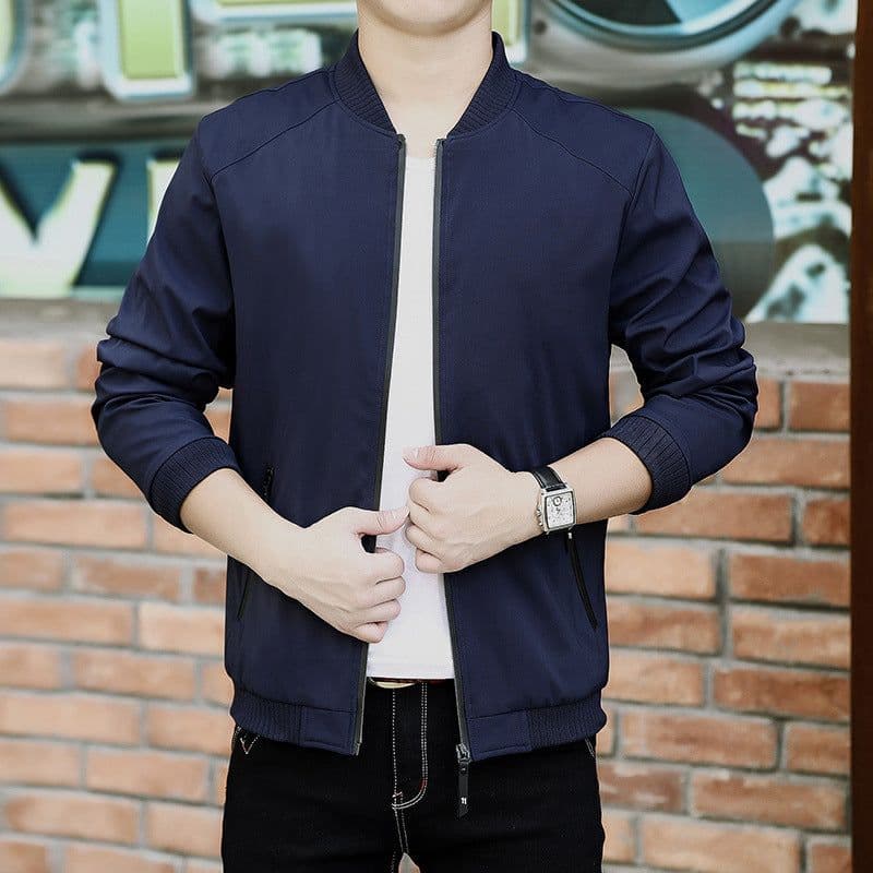 image-Cross-border special supply for spring men's jackets, loose large size casual jackets, men's stand-up collar baseball uniforms, factory direct sales