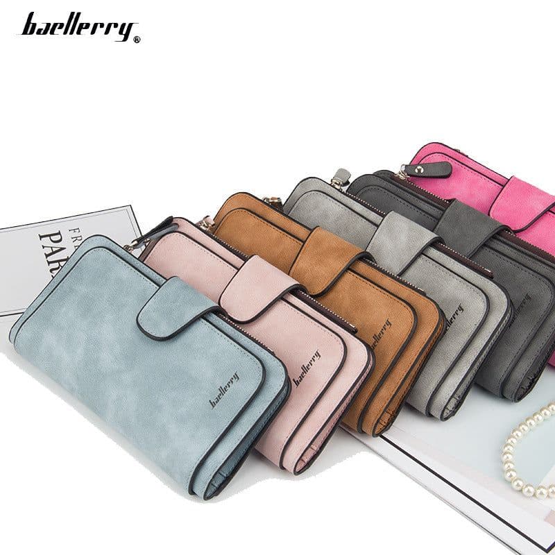 image-Cross-border hot sale long buckle ladies wallet coin purse multi-color card slot mobile phone bag clutch bag card bag wallet