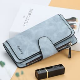 image-Cross-border hot sale long buckle ladies wallet coin purse multi-color card slot mobile phone bag clutch bag card bag wallet