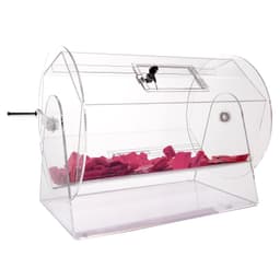 image-VEVOR Acrylic Raffle Drum,Professional Raffle Ticket Spinning Cage with 2 Keys, Transparent Lottery Spinning Drawing, Holds 10000 Tickets or 300 Raffle Balls, Raffle Ticket Box for Lottery Games Bing