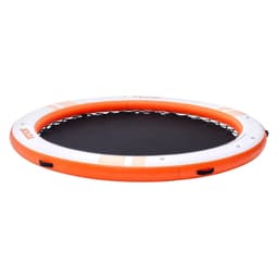 image-VEVOR Inflatable Floating Dock, ø8FT Inflatable Dock Platform with ø5FT Trampoline Mesh Pool, Non-Slip Floating Platform Water Mat with Portable Bag & Detachable Ladder for Pool Beach Relaxation